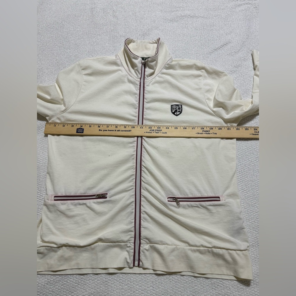 Polo Ralph Lauren Active Women L Cream Stretch 3/4 Sleeve Golf track Zip Jacket - Picture 4 of 10